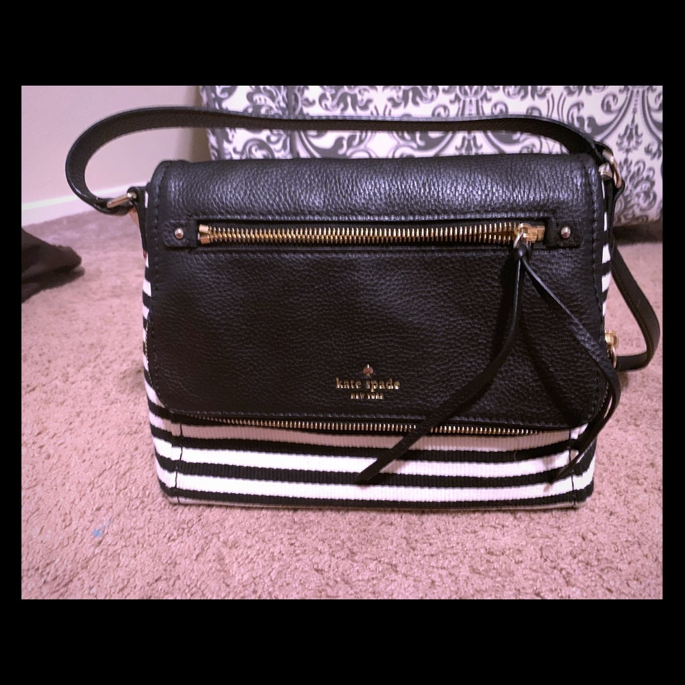 Kate Spade black and white striped purse.